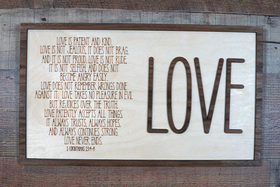 1 Corinthians 13 Wall Hanging (Made in USA) | Agape Woodwork