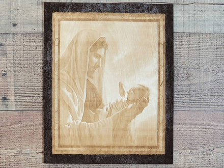 Jesus Holding Baby Wood Wall Art | Agape Woodwork