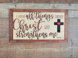 I Can Do All Things Through Christ Wall Art  - View Item | Agape Woodwork