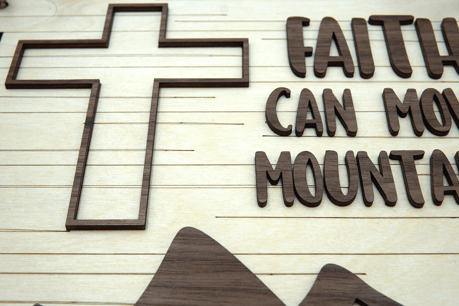 Faith Can Move Mountains Wall Art | Agape Woodwork