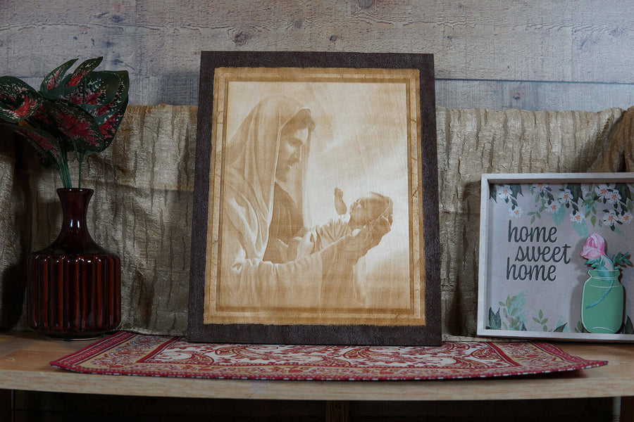Jesus Holding Baby Wood Wall Art | Agape Woodwork