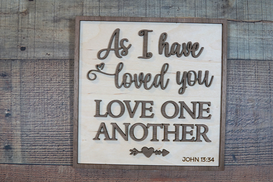 Love One Another Wood Sign | Agape Woodwork